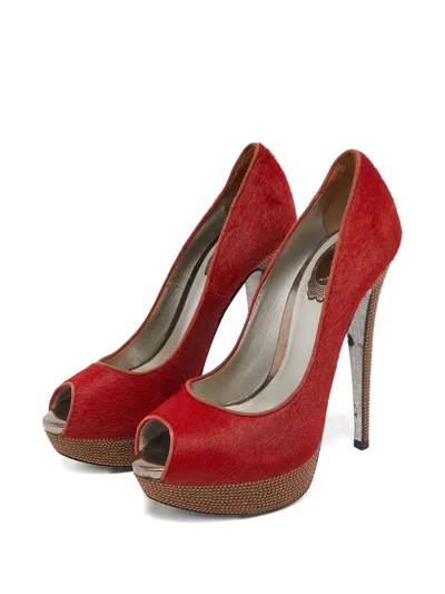 Pre-owned René Caovilla  145mm Platform Crystal Pumps