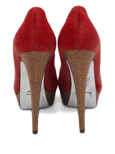 Pre-owned René Caovilla  145mm Platform Crystal Pumps