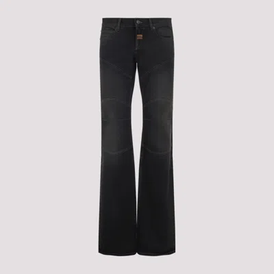 Balenciaga Fitted Low Waist Flared Wide-leg Pants In Black