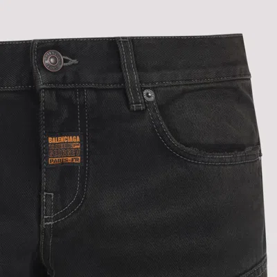 Balenciaga Fitted Low Waist Flared Wide-leg Pants In Black