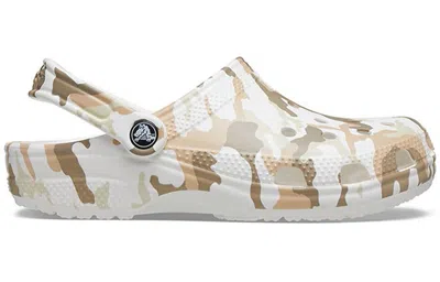 Crocs Classic Clog Camouflage Printing Beach Sandals White Camouflage Unisex