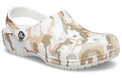 Crocs Classic Clog Camouflage Printing Beach Sandals White Camouflage Unisex