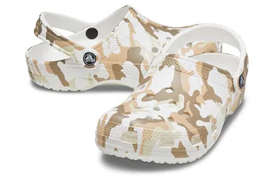 Crocs Classic Clog Camouflage Printing Beach Sandals White Camouflage Unisex