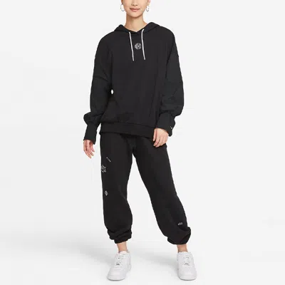 Nike (wmns)  Sportswear Icon Clash Oversized Casual Sports Lacing Breathable Long Pants/trousers Blac In Black