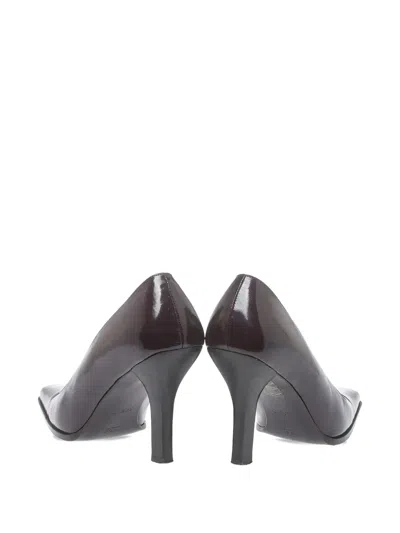 Pre-owned Gucci 90mm Square-toe Leather Pumps In Red