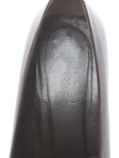 Pre-owned Gucci 90mm Square-toe Leather Pumps In Red