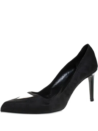 Pre-owned Versace 2024 90mm Pointed Toe Pumps In Black