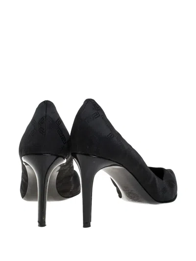 Pre-owned Versace 2024 90mm Pointed Toe Pumps In Black