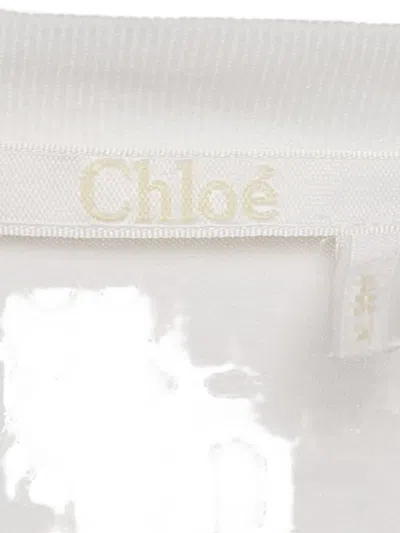 Pre-owned Chloé Cotton Embroidered T-shirt In White