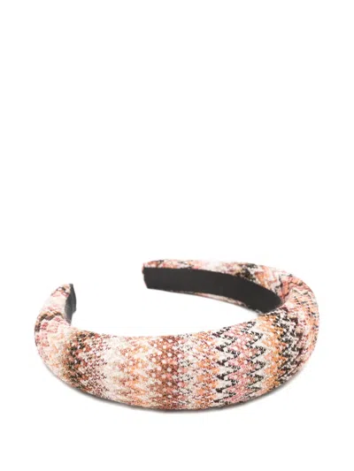 Missoni Patterned Headband In Brown