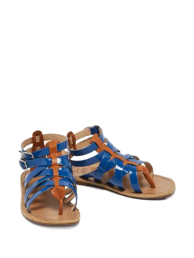 Pre-owned Christian Louboutin Patent Leather Gladiator Flat Sandals