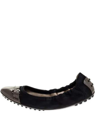 Pre-owned Tod's Vintage  Buckle Suede Ballet Flats