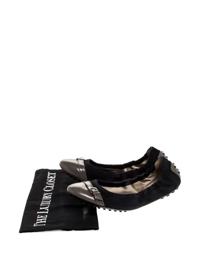 Pre-owned Tod's Vintage  Buckle Suede Ballet Flats