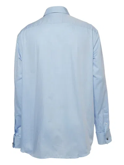 Pre-owned Hugo Boss  Cotton Stripe Shirt In Blue