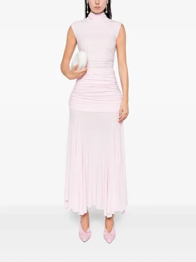 Magda Butrym Silk Midi Dress In Pink