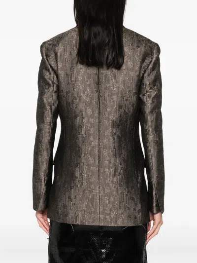 Giorgio Armani Single-button Blazer In Brown