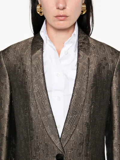 Giorgio Armani Single-button Blazer In Brown