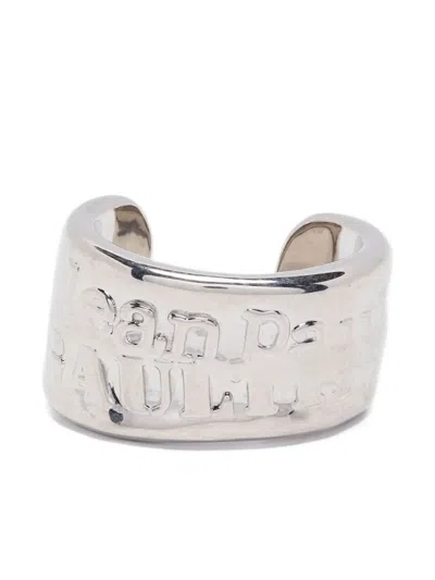 Jean Paul Gaultier Engraved-logo Bracelet In Metallic