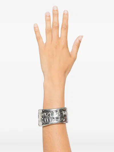 Jean Paul Gaultier Engraved-logo Bracelet In Metallic