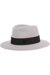 MAISON MICHEL ANDRE GROSGRAIN-TRIMMED RABBIT-FELT FEDORA