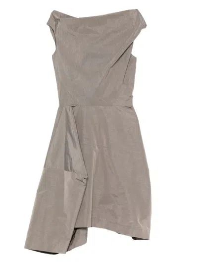 Pre-owned Vivienne Westwood 2015 Asymmetric Draped Dress In Gray