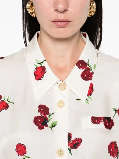 Khaite Keefe Printed Silk-twill Shirt