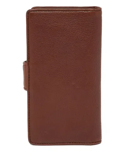 Pre-owned Givenchy Logo Flap Continental Wallet In Brown