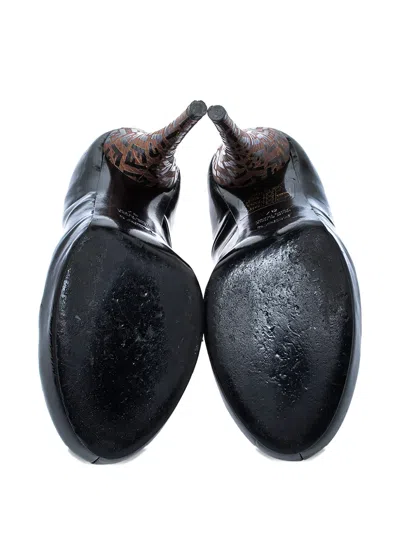 Pre-owned Fendi 115mm Patent Leather Ff Logo Pumps In Black