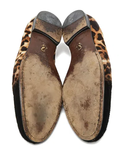 Pre-owned Jimmy Choo Leopard-print Loafers In Brown
