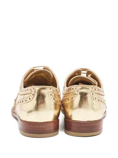 Pre-owned Dolce & Gabbana Studded Brogues In Gold