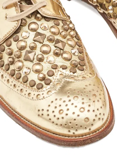 Pre-owned Dolce & Gabbana Studded Brogues In Gold