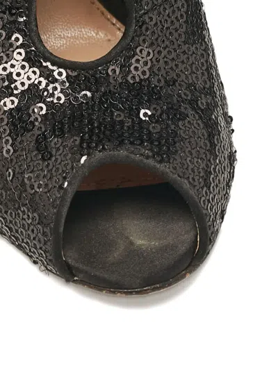 Pre-owned Gianvito Rossi 100mm Sequin Embellishment Peep Toe Booties