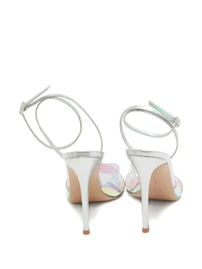 Pre-owned Gianvito Rossi  110mm Iridescent-effect Sandals In White