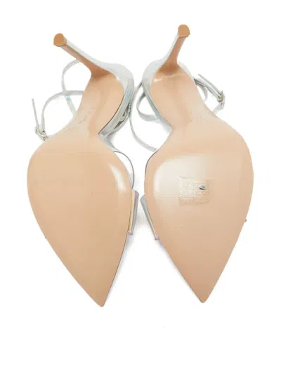 Pre-owned Gianvito Rossi  110mm Iridescent-effect Sandals In White
