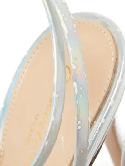 Pre-owned Gianvito Rossi  110mm Iridescent-effect Sandals In White