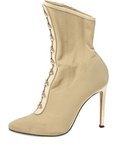 Pre-owned Giuseppe Zanotti Vintage  110mm Metal-detail Boots In Neutral