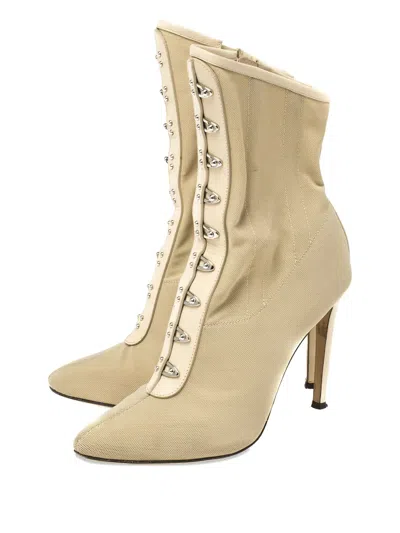 Pre-owned Giuseppe Zanotti Vintage  110mm Metal-detail Boots In Neutral