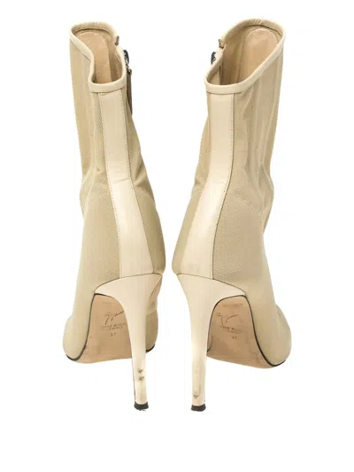 Pre-owned Giuseppe Zanotti Vintage  110mm Metal-detail Boots In Neutral