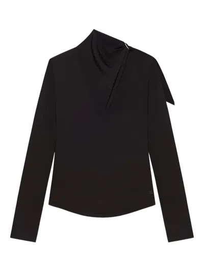 Courrèges Asymmetrical Blouse In Black