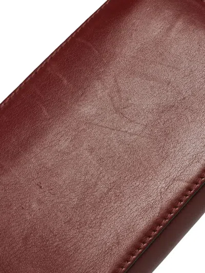 Pre-owned Lancel Vintage  Zip-around Leather Wallet In Red