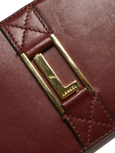 Pre-owned Lancel Vintage  Zip-around Leather Wallet In Red