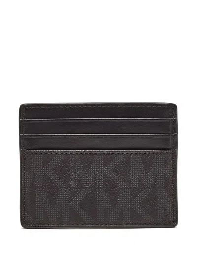 Pre-owned Michael Kors Vintage  Studded Leather Cardholder In Black