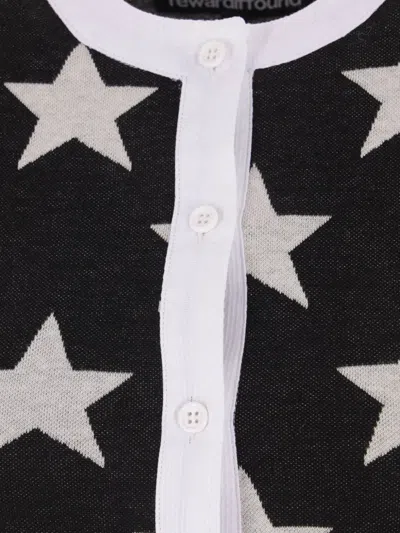 Reward If Found Star-print Button-front Dress In Gray