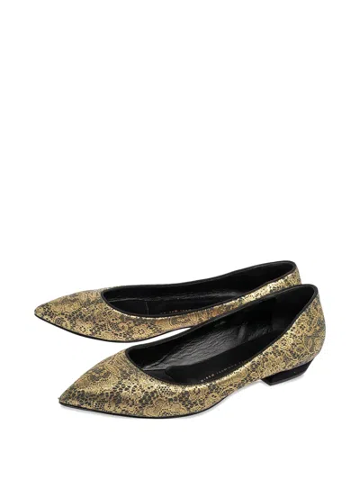 Pre-owned Giuseppe Zanotti Vintage  Pointed Toe Lace Ballet Flats