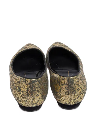 Pre-owned Giuseppe Zanotti Vintage  Pointed Toe Lace Ballet Flats