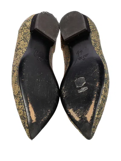 Pre-owned Giuseppe Zanotti Vintage  Pointed Toe Lace Ballet Flats