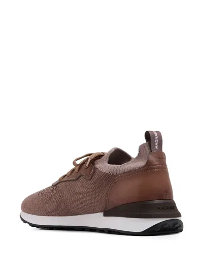 Magnanni Stratus Knitted Sneakers In Brown