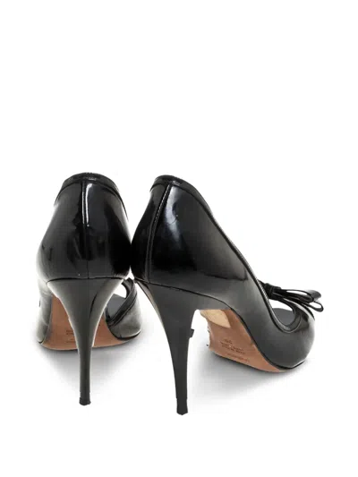 Pre-owned Fendi 105mm Patent Leather Bow Pumps