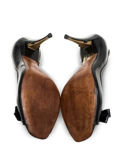 Pre-owned Fendi 105mm Patent Leather Bow Pumps