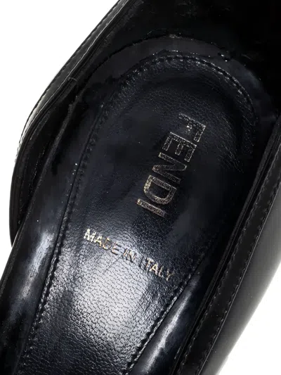 Pre-owned Fendi 105mm Patent Leather Bow Pumps